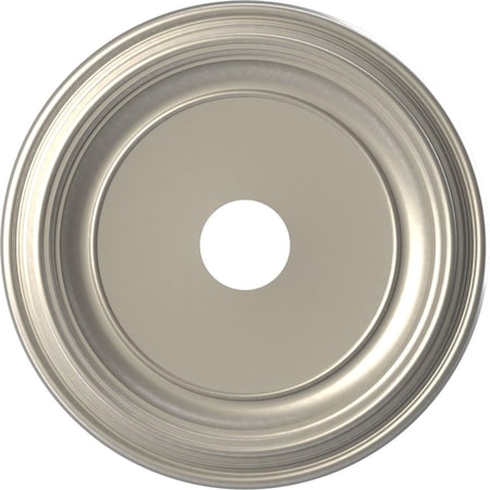 Ekena Millwork Traditional PVC Medallion (Canopies up to 11 1/2"), 19"OD x 3 1/2"ID x 1 1/2"P, Bright Coat Aluminum CMP19TRBAL